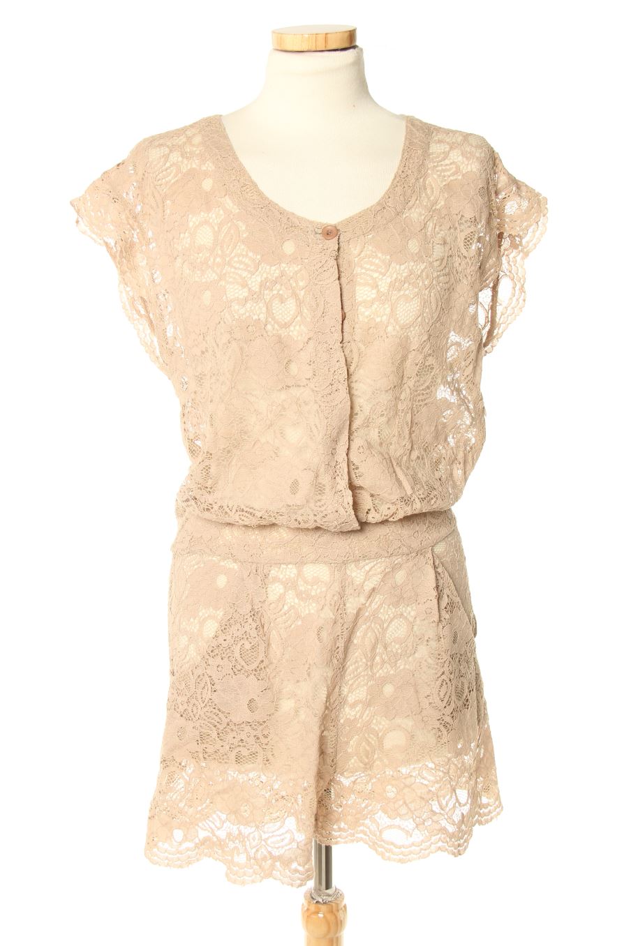 Pantalon Mango Taille 6 Occasion - Couleur Beige, Coupe Droite, En Coton, Très Bon état